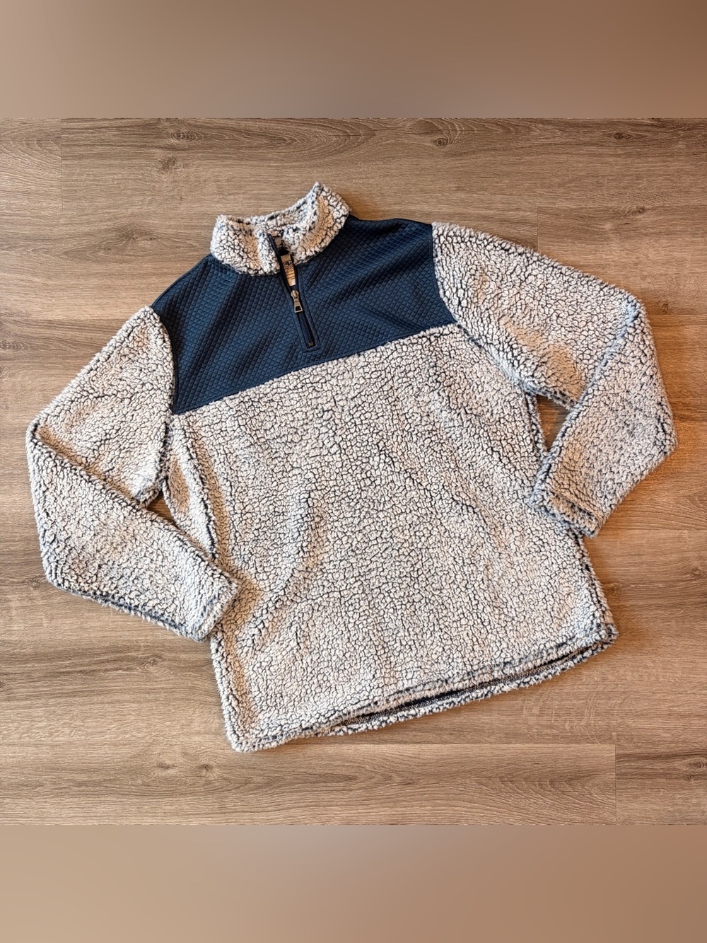 Athletic Works blue sherpa quarter zip pullover